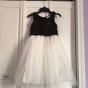 Black and white sequin/toile dress